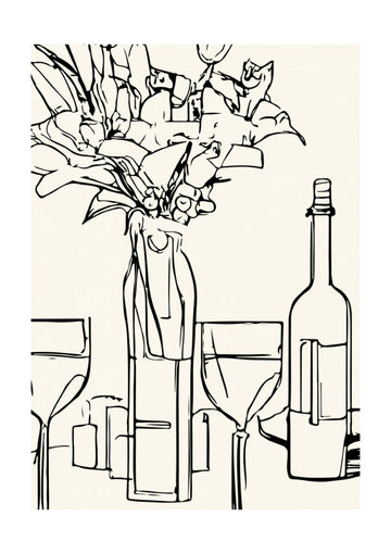 Wine and Blooms | Poster - Passepartout