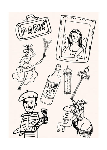 Parisian Icons Illustration | Poster - Passepartout