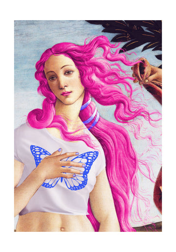 A Figure with Vibrant Pink Hair | Poster - Passepartout