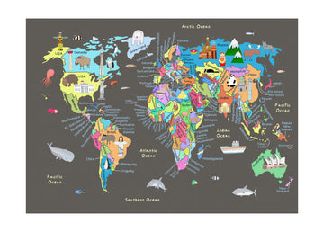 Colorful World Map | Poster - Passepartout