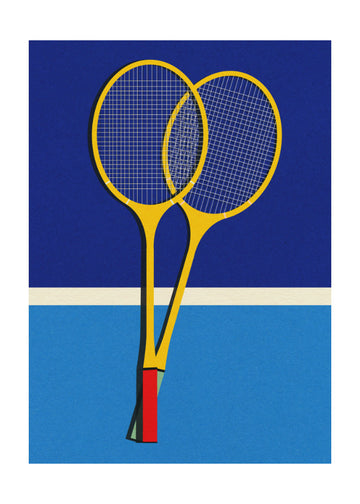 Wooden Badminton Rackets | Poster - Passepartout