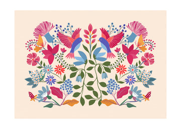 Bohemian Floral Birds | Poster - Passepartout