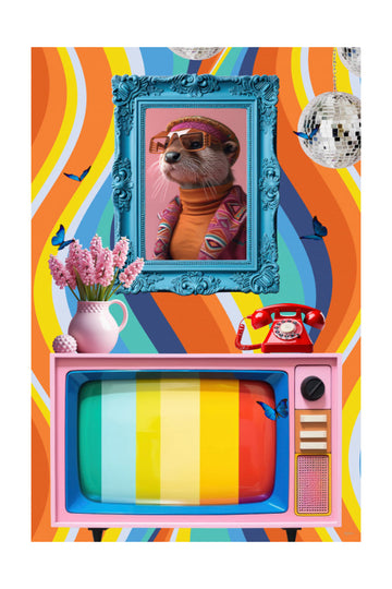 70s Funky Otter | Poster - Passepartout