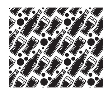 Monochrome Beer Pattern | Poster - Passepartout