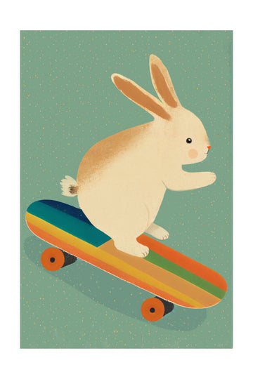 Skateboarding Bunny | Poster - Passepartout