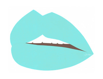 Teal Pop Lips | Poster - Passepartout