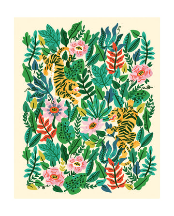 Playful Jungle Tigers | Poster - Passepartout