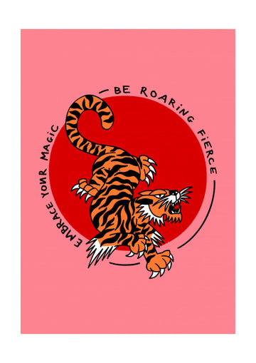 Roaring Fierce Tiger | Poster - Passepartout