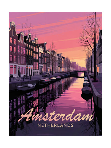 Amsterdam Sunset Canal | Poster - Passepartout