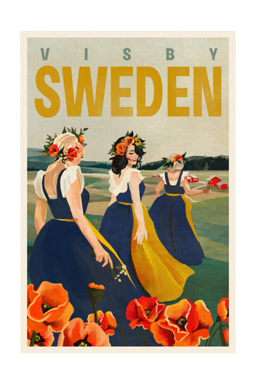 Visby Sweden Flower Girls | Poster - Passepartout