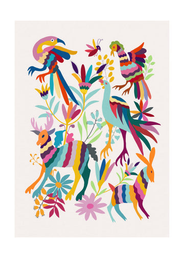 Colorful Folk Art Animals | Poster - Passepartout