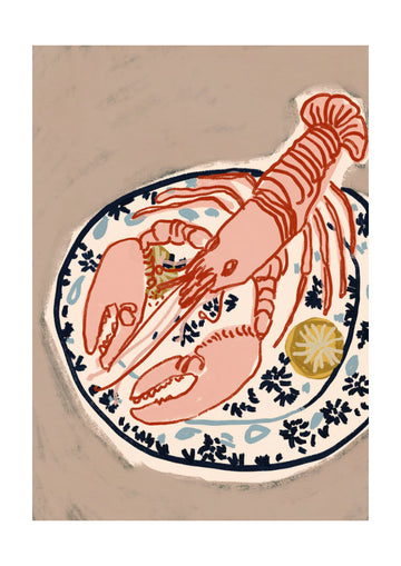 Pink Lobster Dinner | Poster - Passepartout