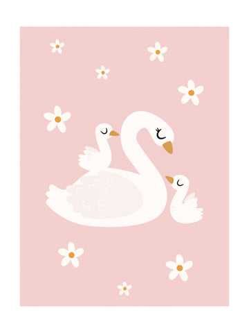 Sweet Swan Family | Poster - Passepartout