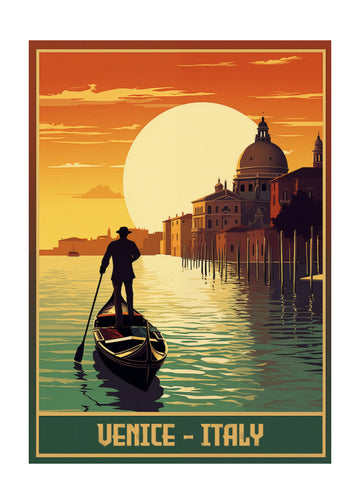 Venice Grand Canal Sunset | Poster - Passepartout