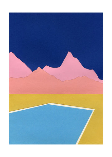 Blue Pool Pink Mountains | Poster - Passepartout