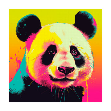 Neon Panda Portrait | Poster - Passepartout