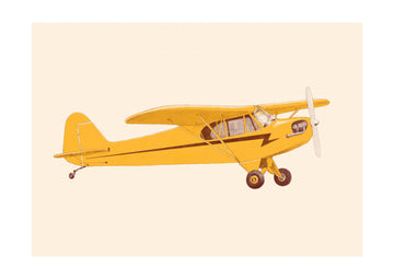 Yellow Vintage Airplane | Poster - Passepartout