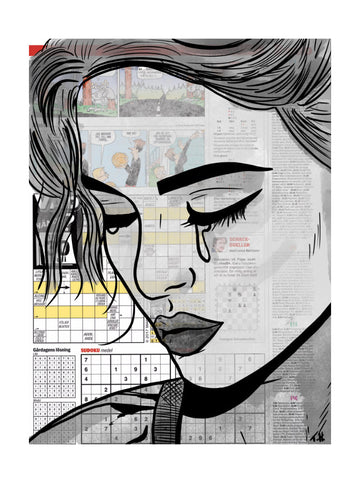 Melancholy Newspaper Woman | Poster - Passepartout