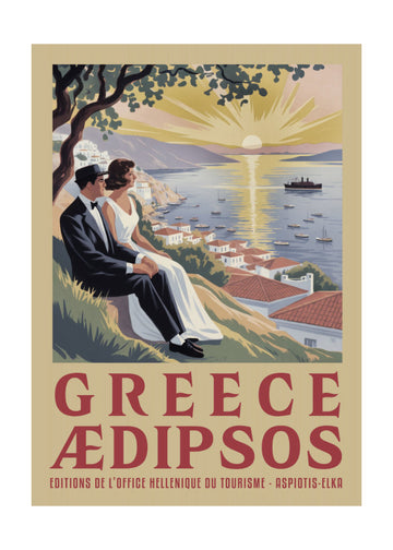 Couple's Greek Sunset | Poster - Passepartout
