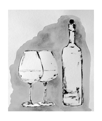 Elegant Wine Still Life | Poster - Passepartout