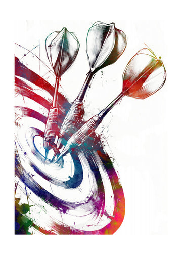 Colorful Darts Bullseye | Poster - Passepartout