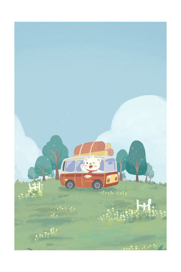 Happy Camper Bear | Poster - Passepartout