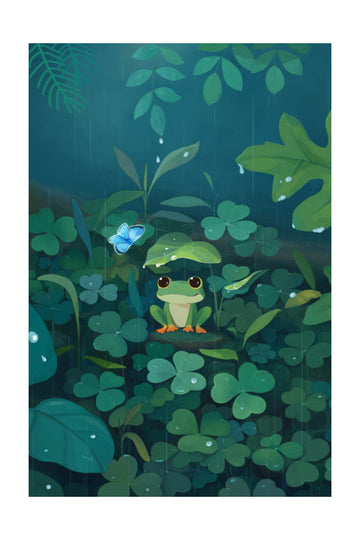 Rainy Day Frog | Poster - Passepartout