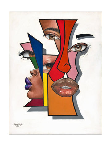 Abstract Geometric Faces | Poster - Passepartout