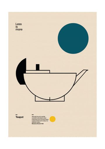 Sleek Bauhaus Teapot | Poster - Passepartout