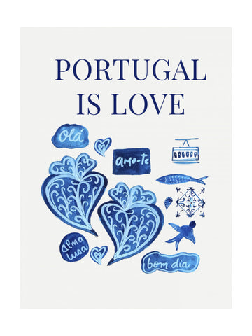 Watercolor Portugal Love | Poster - Passepartout