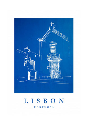 Blue Lisbon Street | Poster - Passepartout