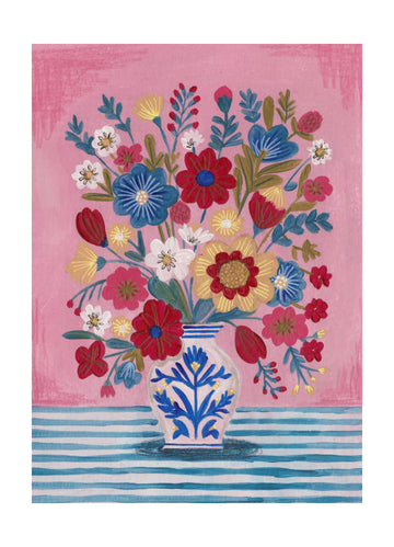 Vase Abundant Floral Still Life | Poster - Passepartout