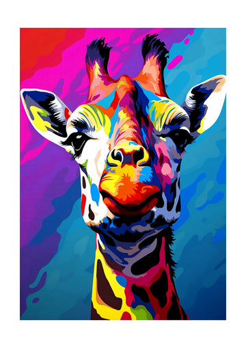 Colorful Pop Art Giraffe | Poster - Passepartout