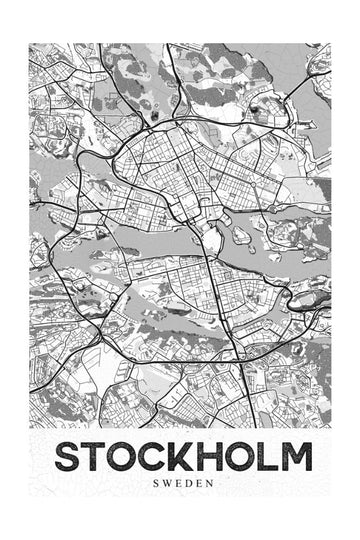 Stockholm Sweden Map | Poster - Passepartout