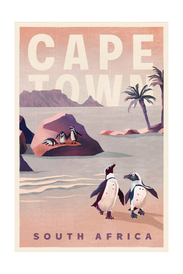 Cape Town South Africa Vintage Travel Art | Poster - Passepartout