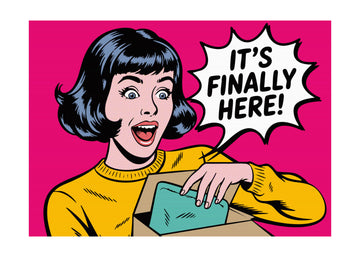 Excited Woman Unboxing | Poster - Passepartout