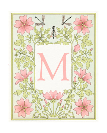 M Floral Monogram | Poster - Passepartout