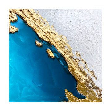 Golden Coastal Abstract | Poster - Passepartout