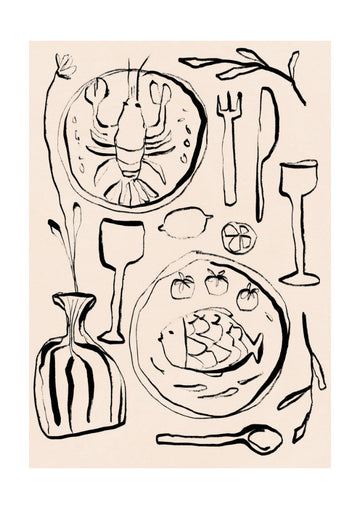 Restaurantstilllife | Poster - Passepartout