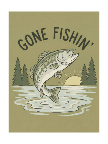 Gone Fishin Bass Lake | Poster - Passepartout