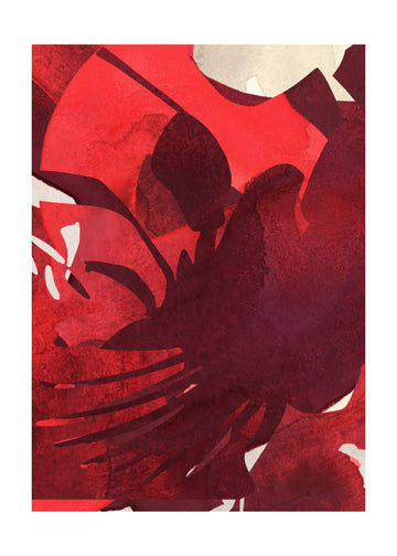 Vibrant Crimson Petals | Poster - Passepartout