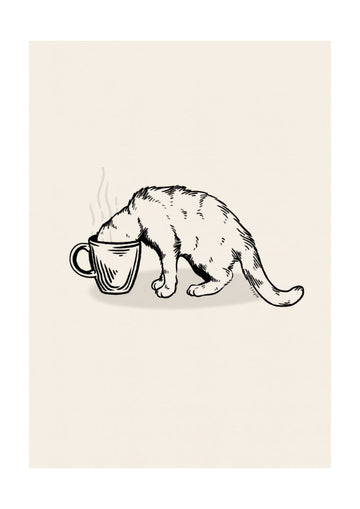 Cozy Coffee Cat | Poster - Passepartout