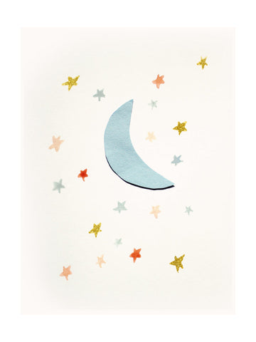 Soft Moon and Stars | Poster - Passepartout