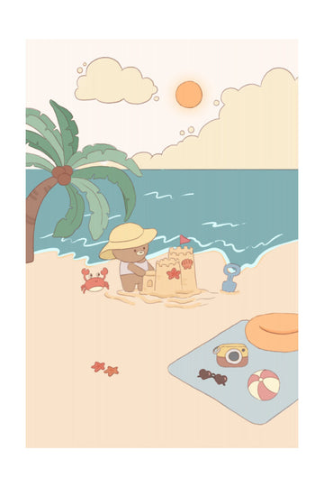 Bear's Beach Day | Poster - Passepartout