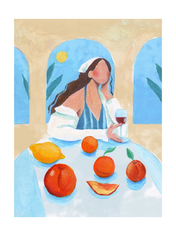 Girl with Peaches | Poster - Passepartout