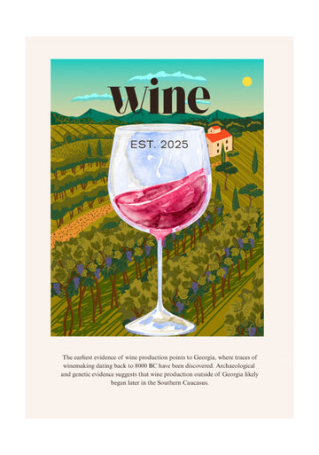 Vineyard Wine Glass | Poster - Passepartout