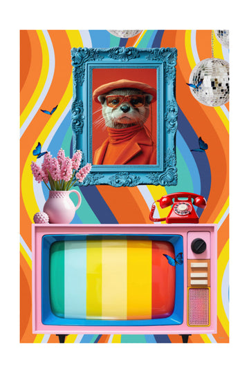 Retro Otter Vibe | Poster - Passepartout
