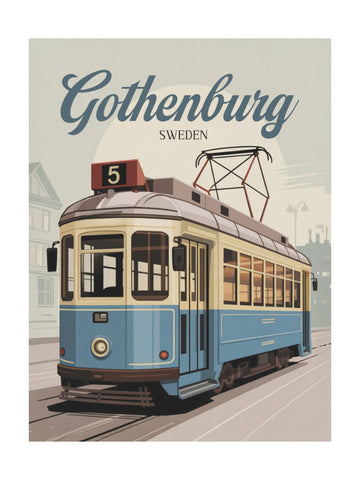 Gothenburg Vintage Tram | Poster - Passepartout