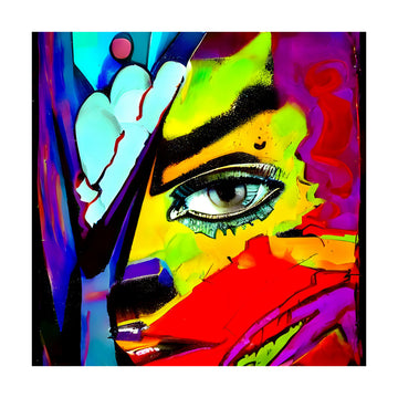 Vibrant Abstract Face | Poster - Passepartout