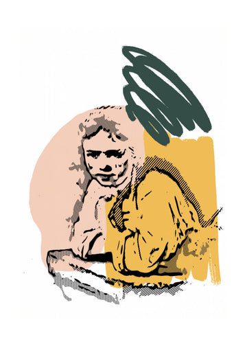 Pensive Woman Portrait | Poster - Passepartout